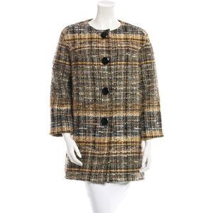 KATE SPADE Alessa NWOT Tweed Brown Coat Jacket US 6